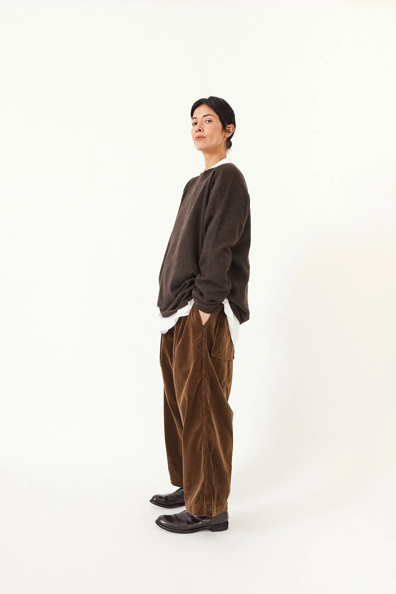 Kaval - Crew Neck Knit- Wool Sable