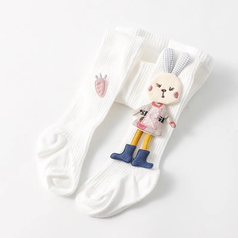 Kids Girls Cotton Knitted Cute Doll Cartoon Tights