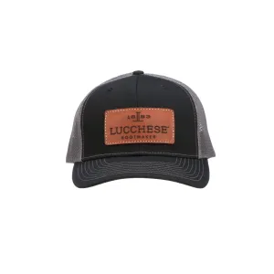 Leather Patch Cap :: Black   Charcoal