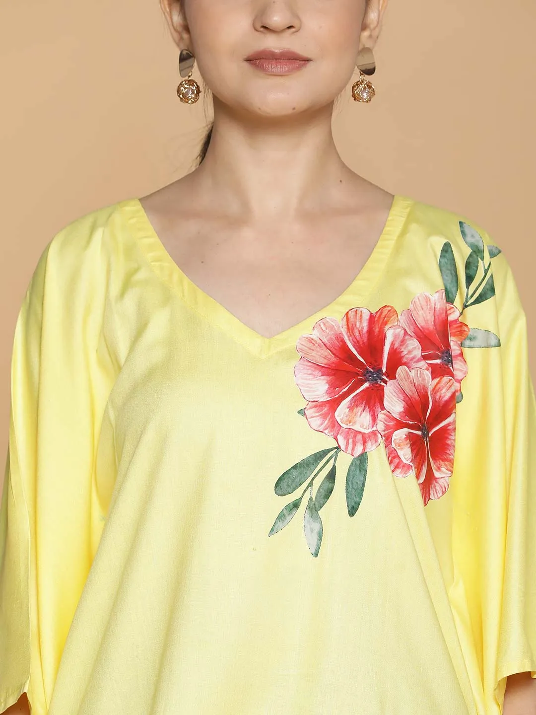 Lemon Rayon Kaftan - Graceful