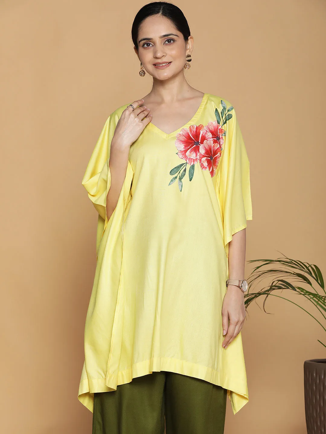 Lemon Rayon Kaftan - Graceful