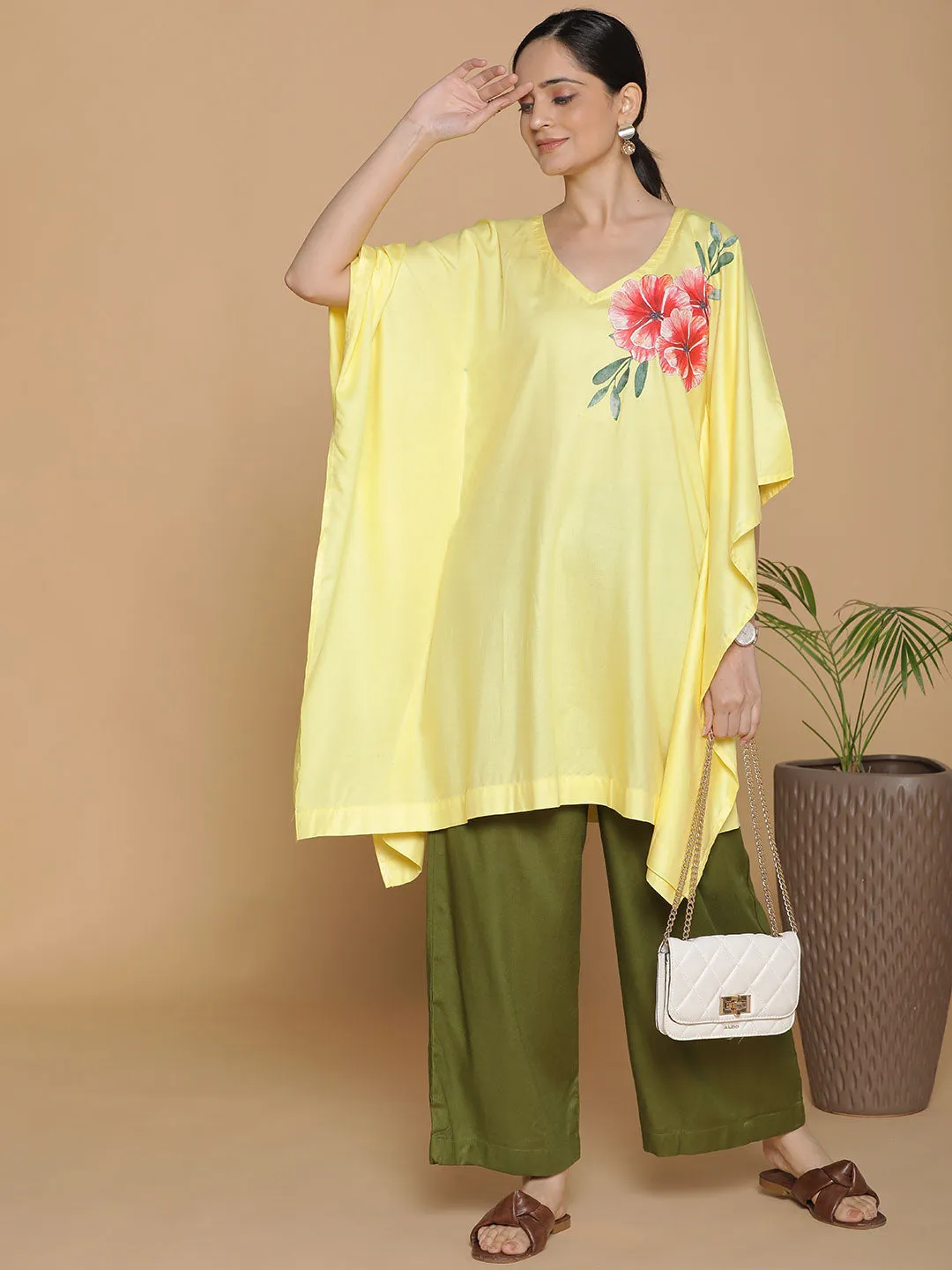 Lemon Rayon Kaftan - Graceful