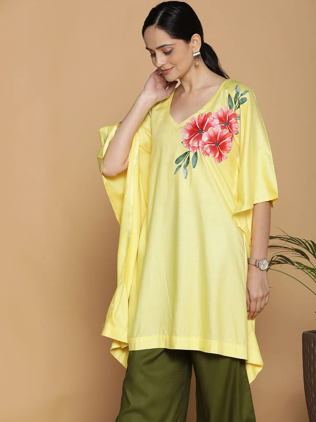 Lemon Rayon Kaftan - Graceful