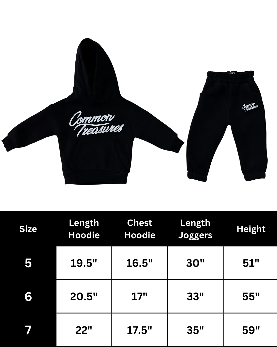 Little Kids Hoodie   Jogger (2-Piece) Set - Black