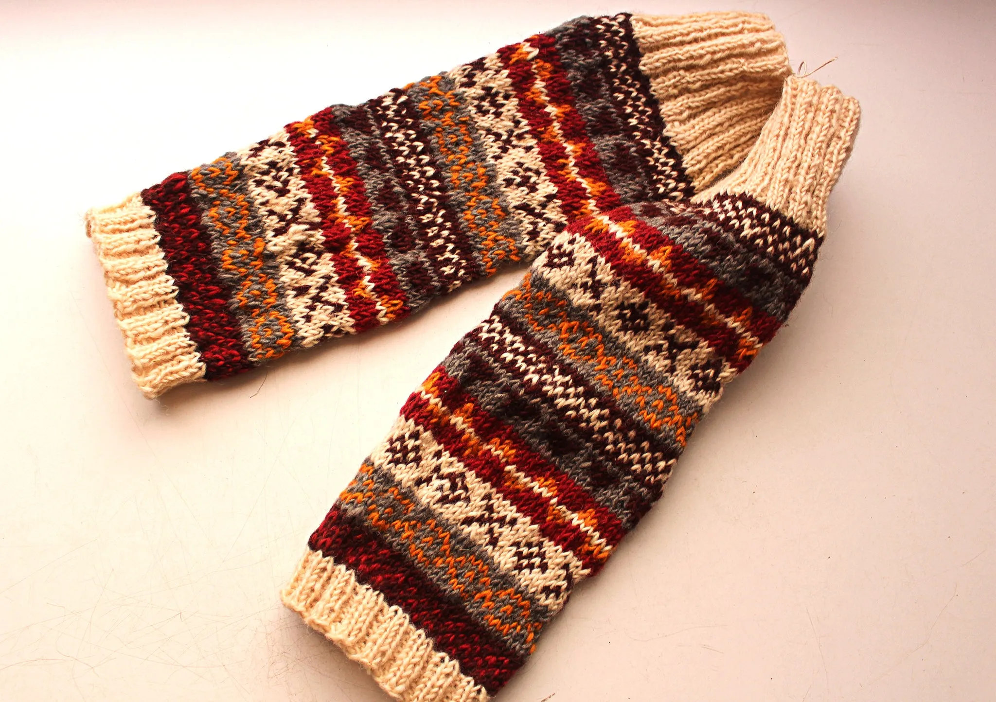 Maroon Knee High Woolen Legwarmers