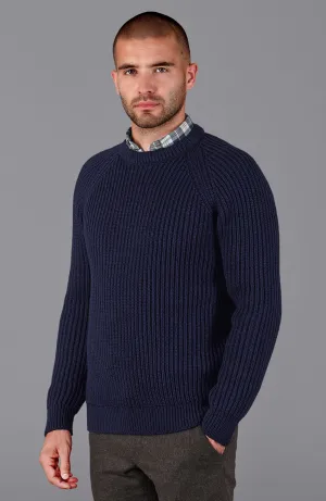 Mens British Wool Heavyweight Ribbed Jumper