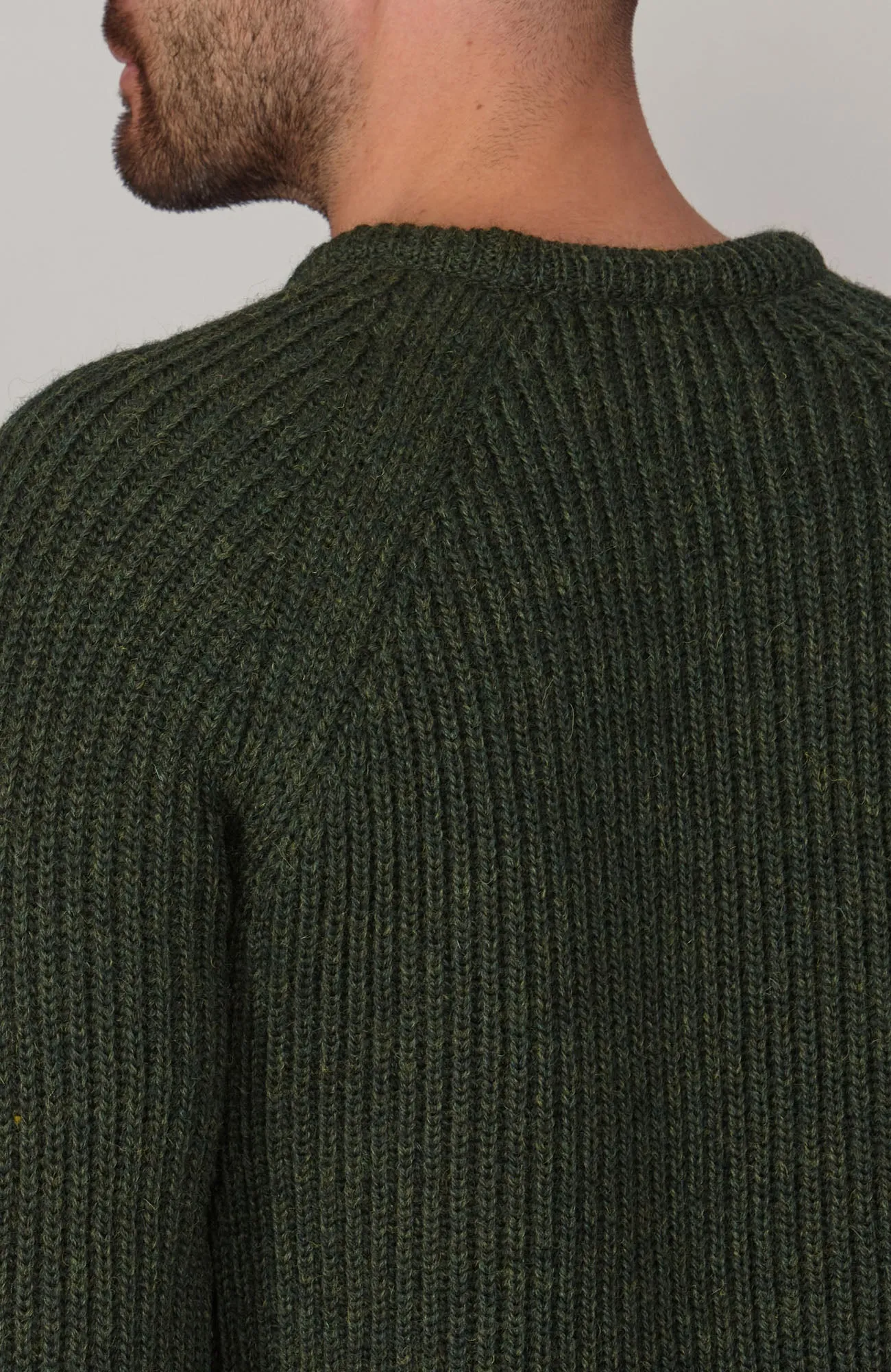 Mens British Wool Heavyweight Ribbed Jumper