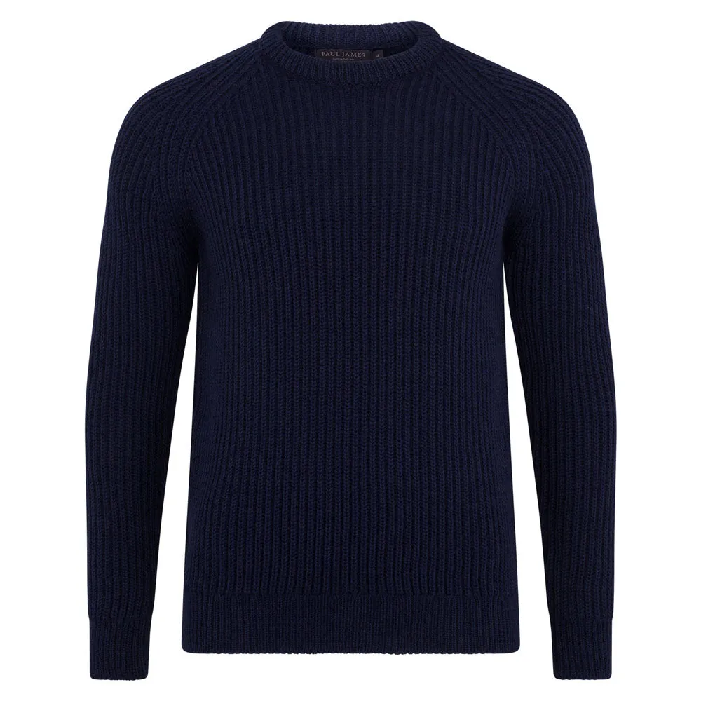 Mens British Wool Heavyweight Ribbed Jumper