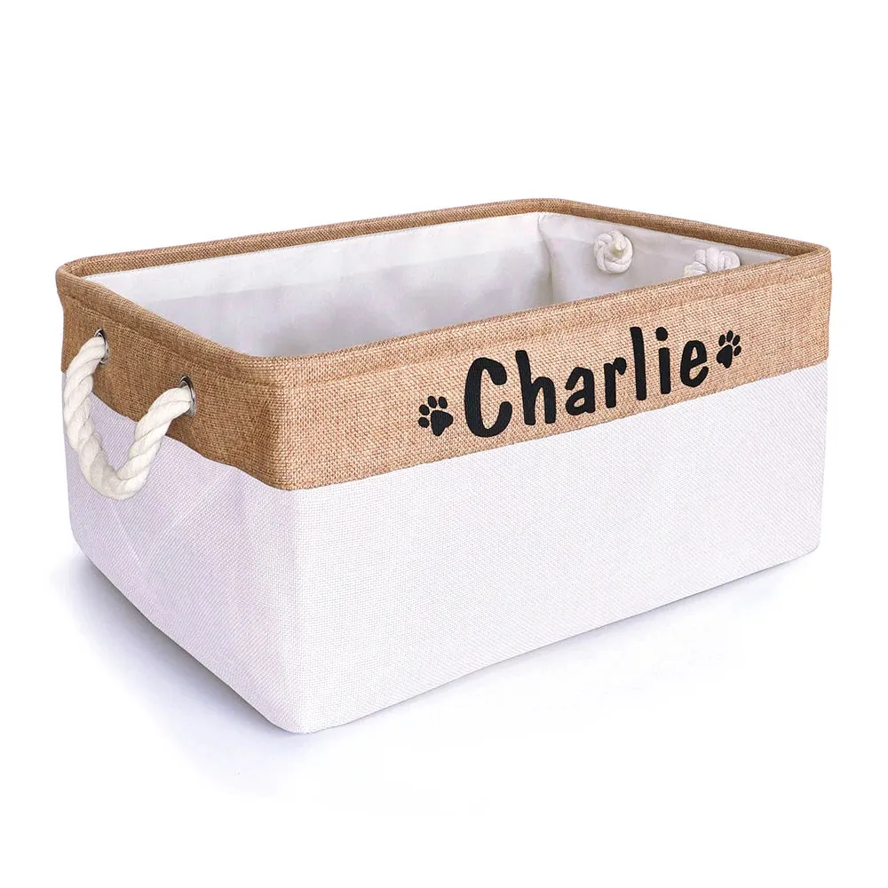 Organize in Style: Personalized Puppy Storage Basket for Toys, Blankets & More!