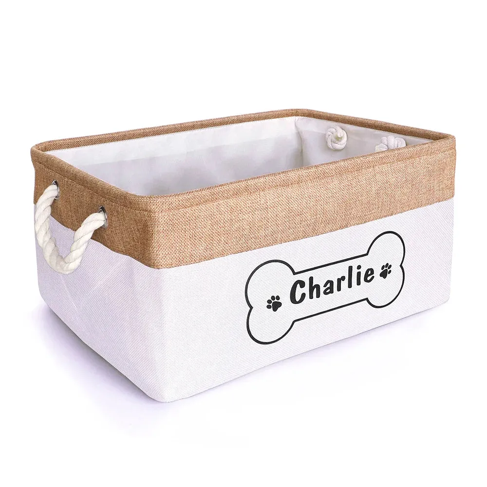 Organize in Style: Personalized Puppy Storage Basket for Toys, Blankets & More!