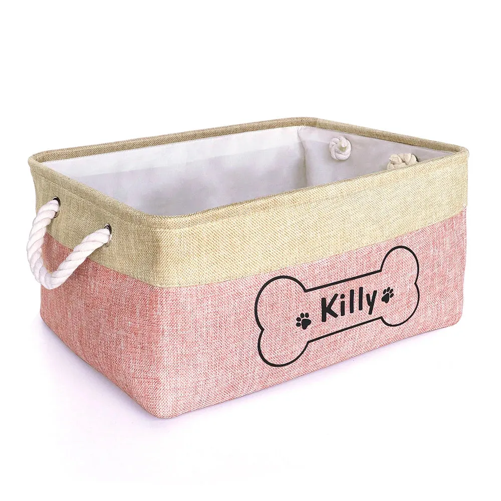 Organize in Style: Personalized Puppy Storage Basket for Toys, Blankets & More!