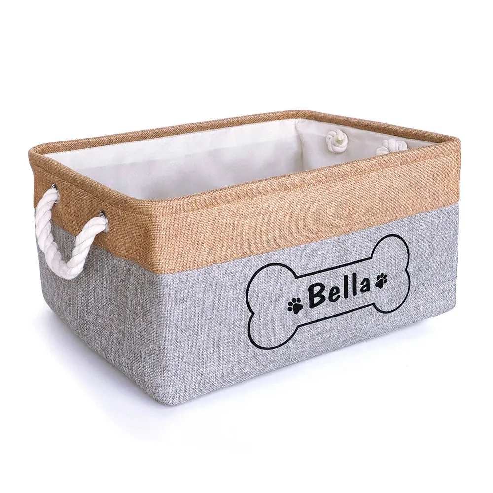 Organize in Style: Personalized Puppy Storage Basket for Toys, Blankets & More!