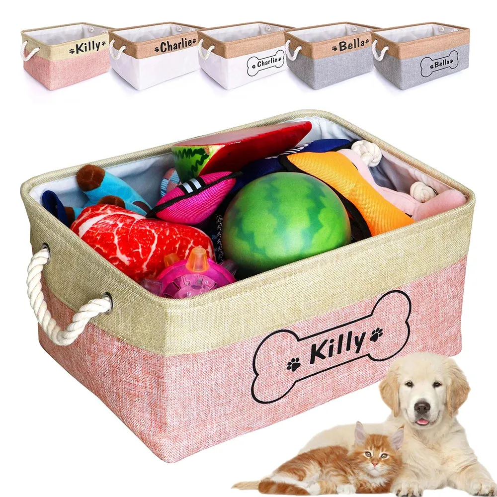 Organize in Style: Personalized Puppy Storage Basket for Toys, Blankets & More!