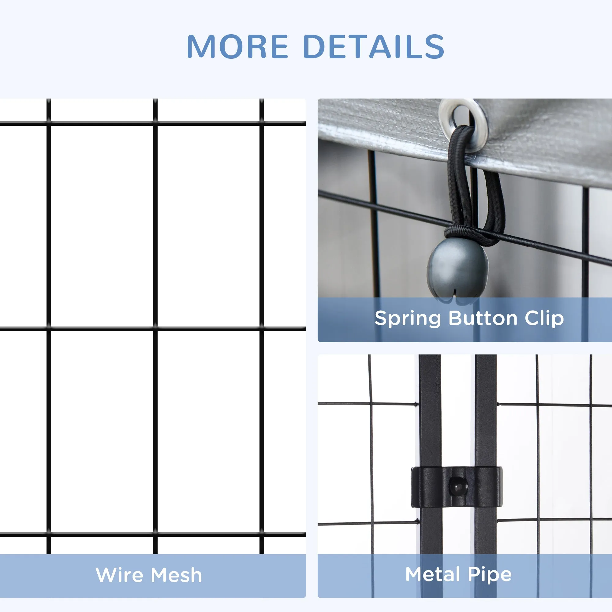 Outdoor Dog Kennel, Dog Run with UV-Resistant Canopy & Lockable Design, Metal Playpen Fence for Large and Medium Dogs, 183 x 121 x 183 cm