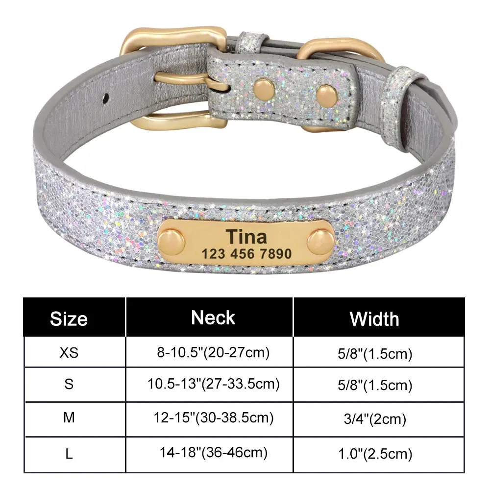 Personalized Dog Collar Bling Customized Anti-lost Pet ID Collar Adjustable Pet Necklace With Engraved Tag For Small Medium Dogs