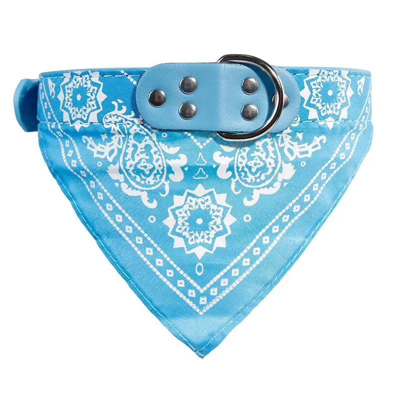 Pet Collars With Print Scarf Cute Adjustable Small Dog Collar Neckerchief Puppy Pet Slobber Towel Cat Accessories