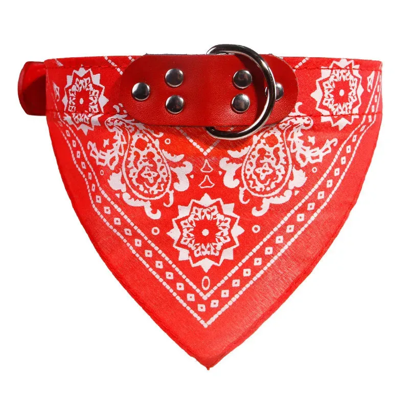 Pet Collars With Print Scarf Cute Adjustable Small Dog Collar Neckerchief Puppy Pet Slobber Towel Cat Accessories