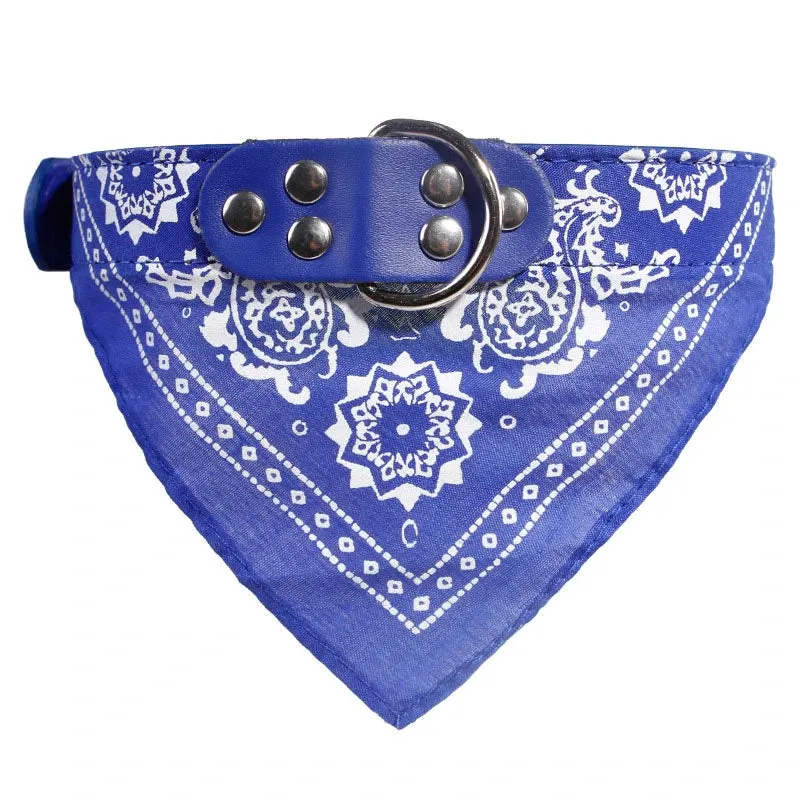 Pet Collars With Print Scarf Cute Adjustable Small Dog Collar Neckerchief Puppy Pet Slobber Towel Cat Accessories