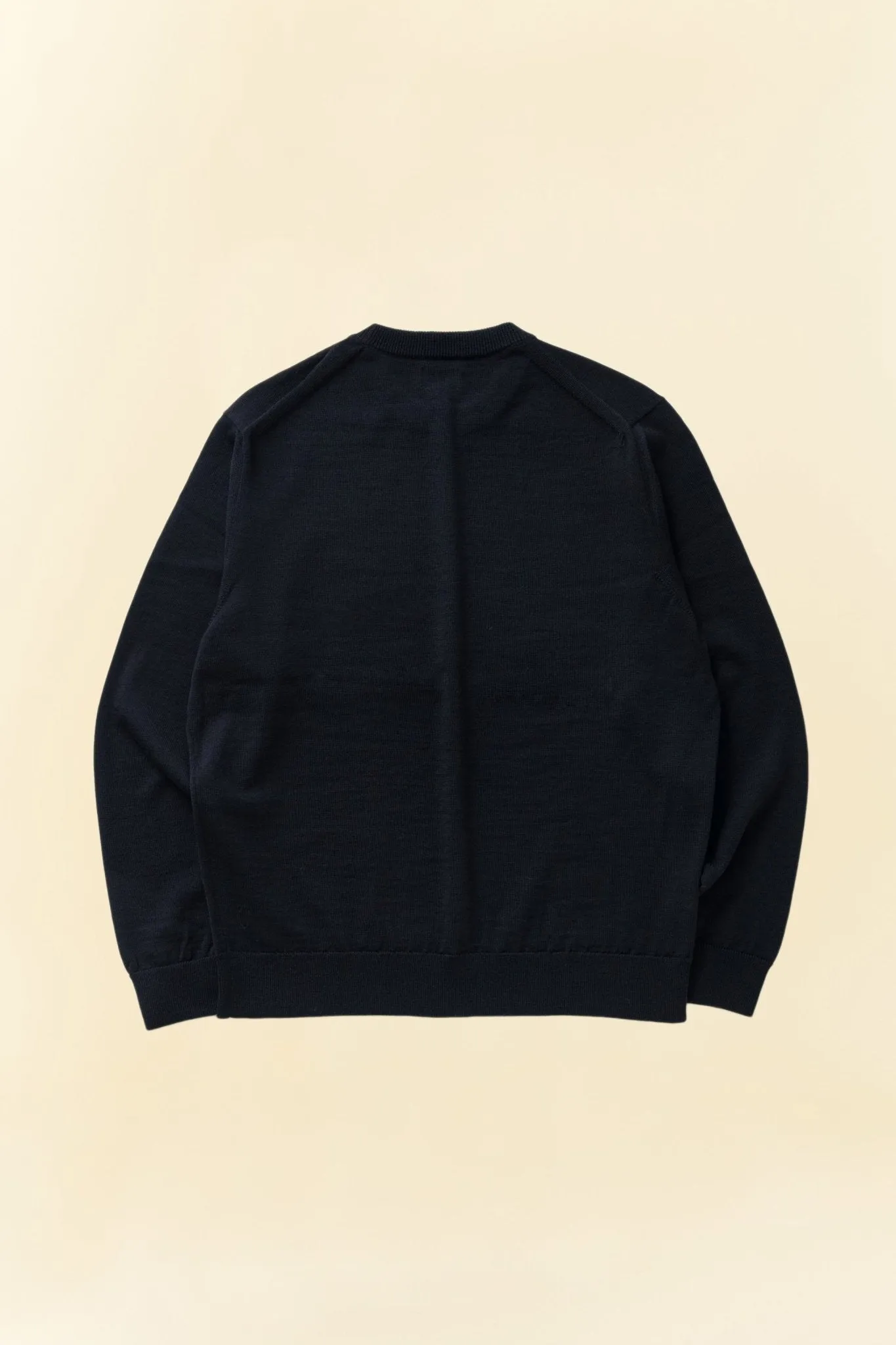 Rats High Gauge Crew Neck Wool Knit Sweatshirt - Black