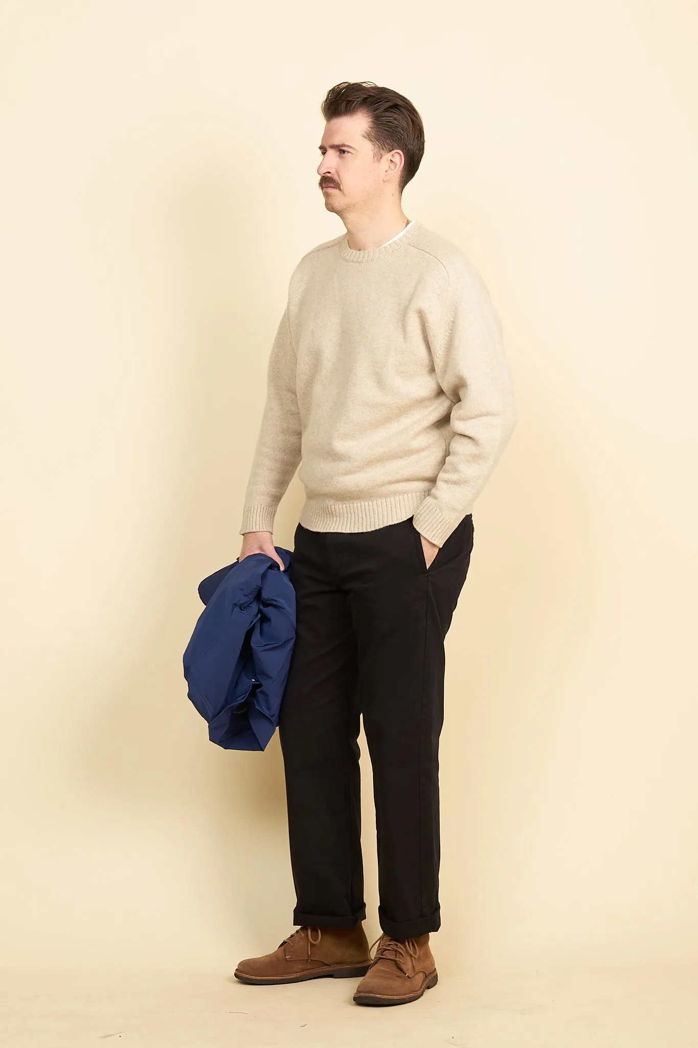 Rats Wool Cashmere Crew Neck Knit - Ecru