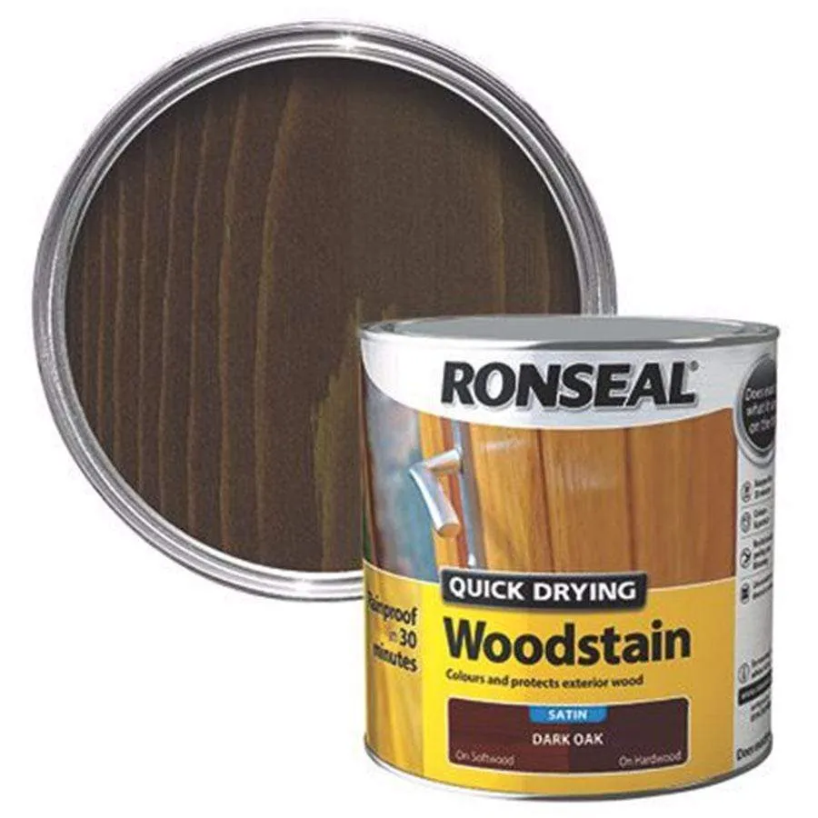 Ronseal Quick Drying Dark Oak Satin Wood Stain