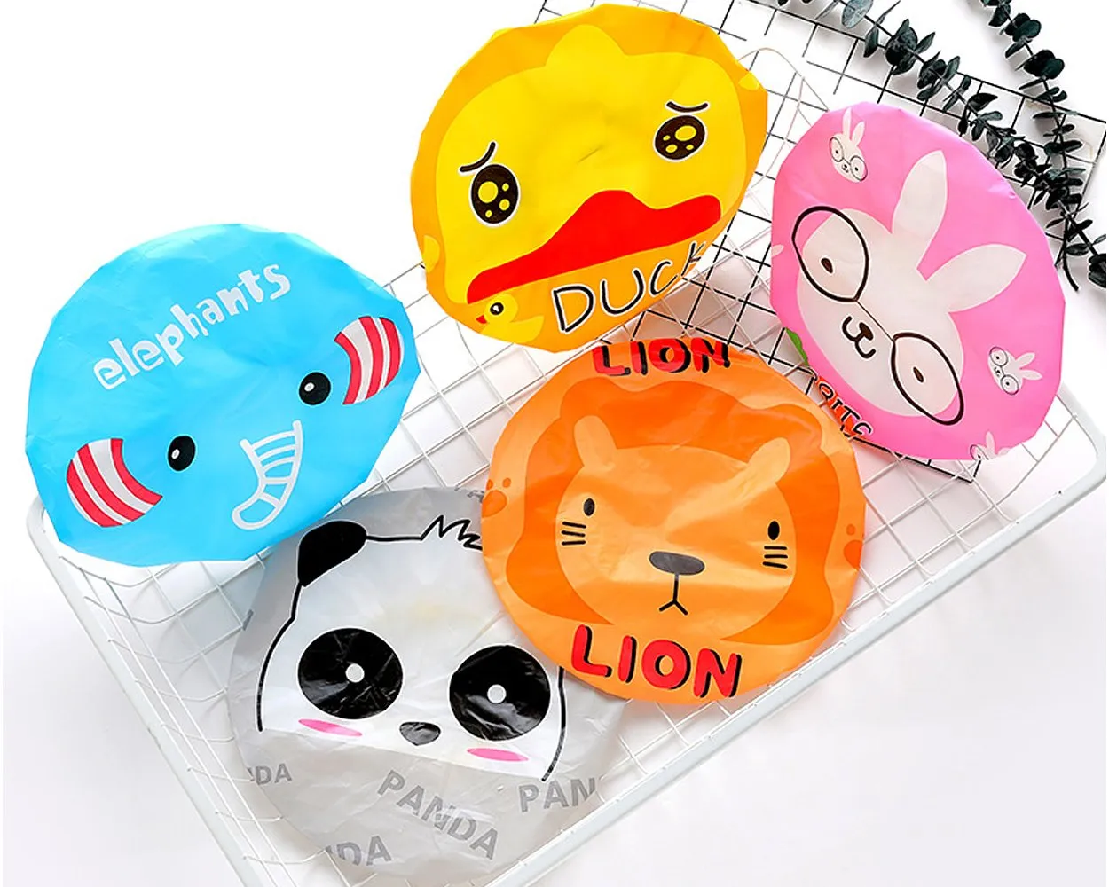 Shower Cap 10 Pieces Cute Cartoon Bath Hats