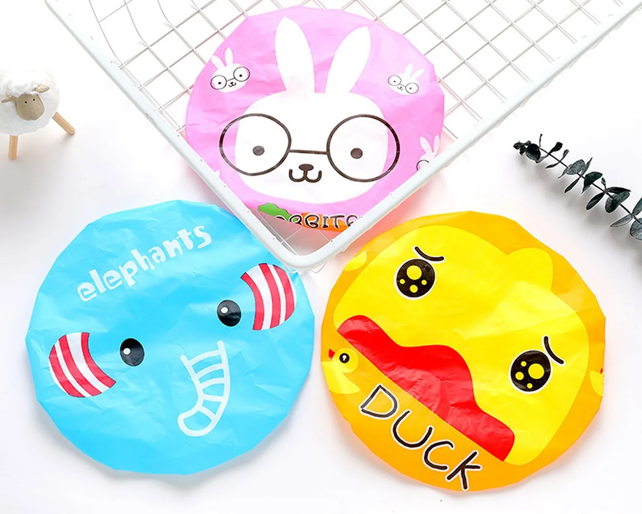 Shower Cap 10 Pieces Cute Cartoon Bath Hats