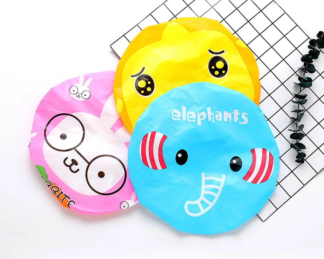 Shower Cap 10 Pieces Cute Cartoon Bath Hats