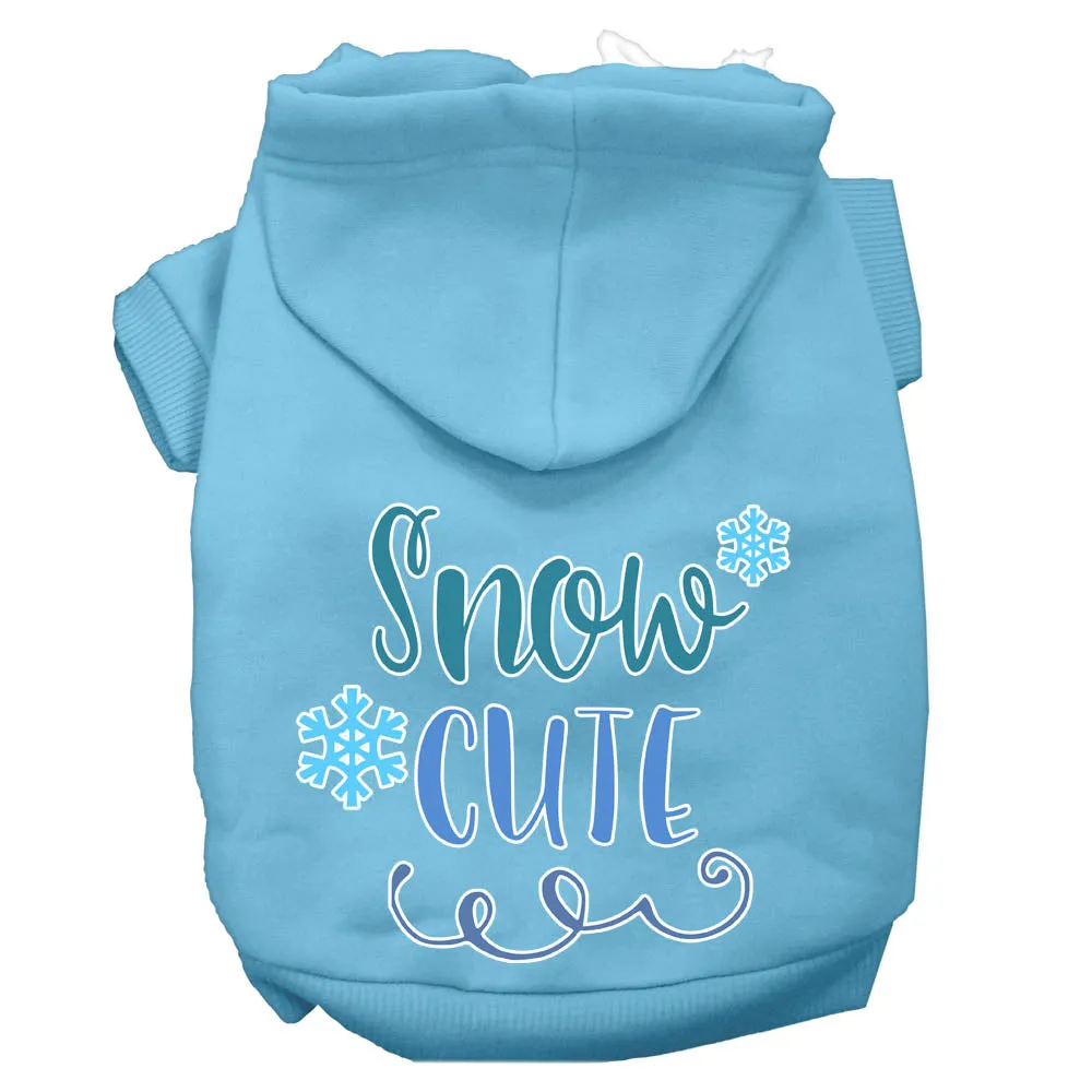 Snow Cute Screen Print Dog Hoodie Baby Blue Xxl