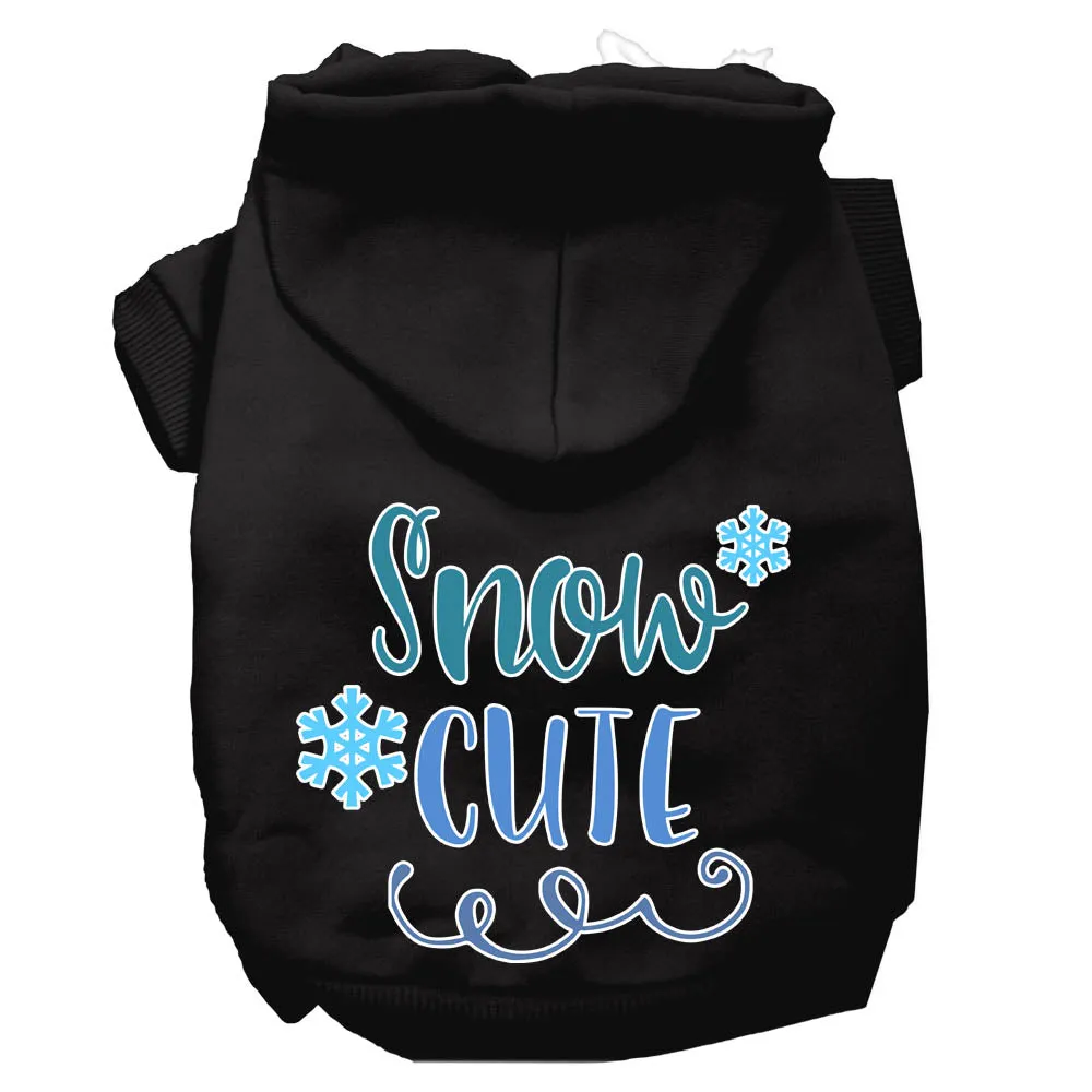 Snow Cute Screen Print Dog Hoodie Black M