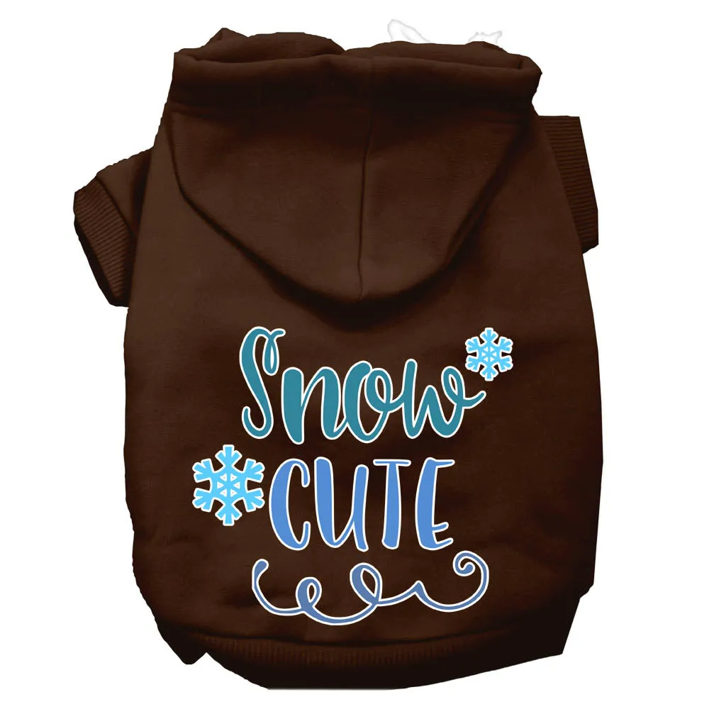 Snow Cute Screen Print Dog Hoodie Brown Xl