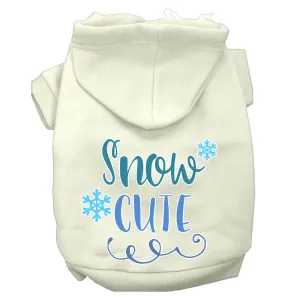 Snow Cute Screen Print Dog Hoodie Cream M