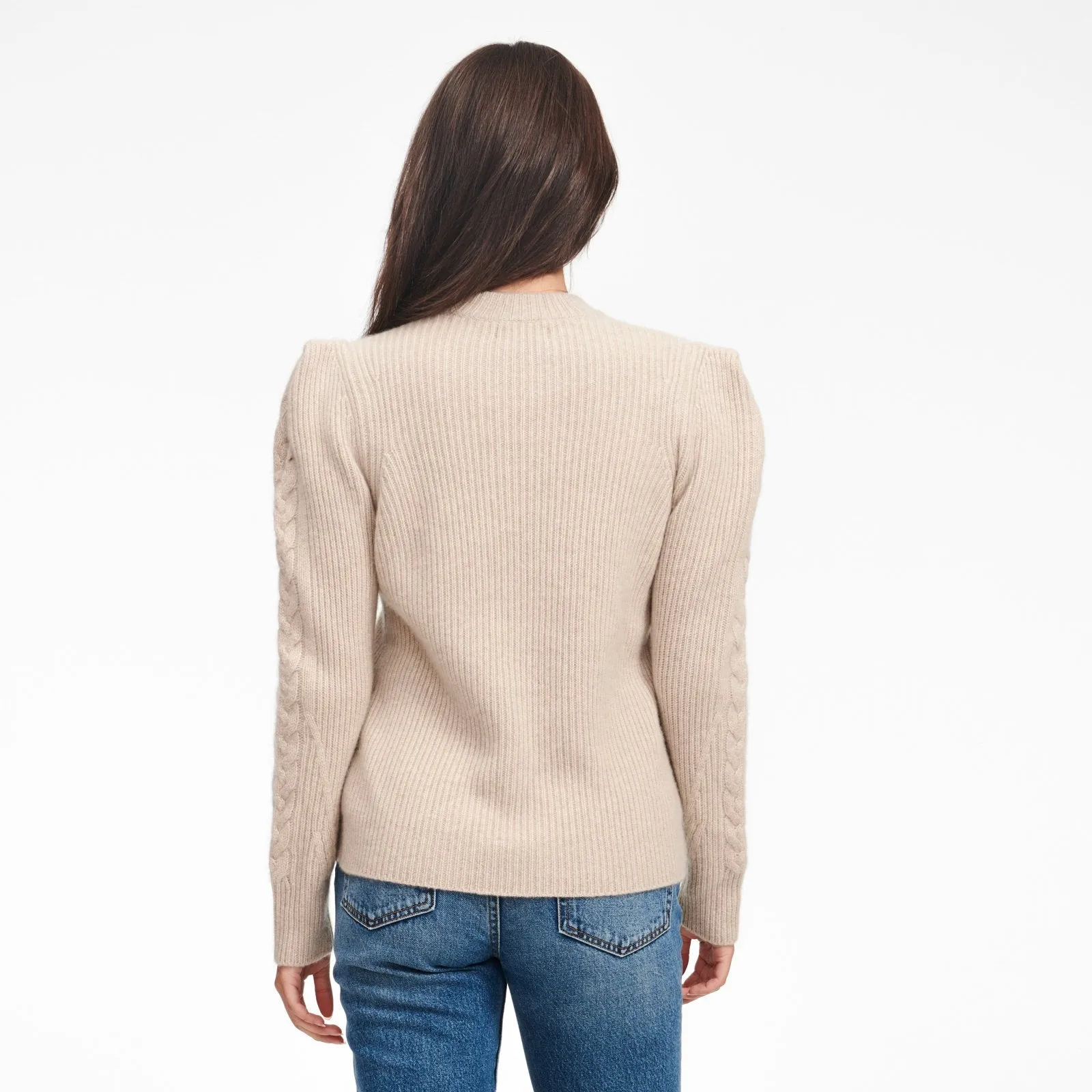 Structured Shoulder Cable Knit Sweater