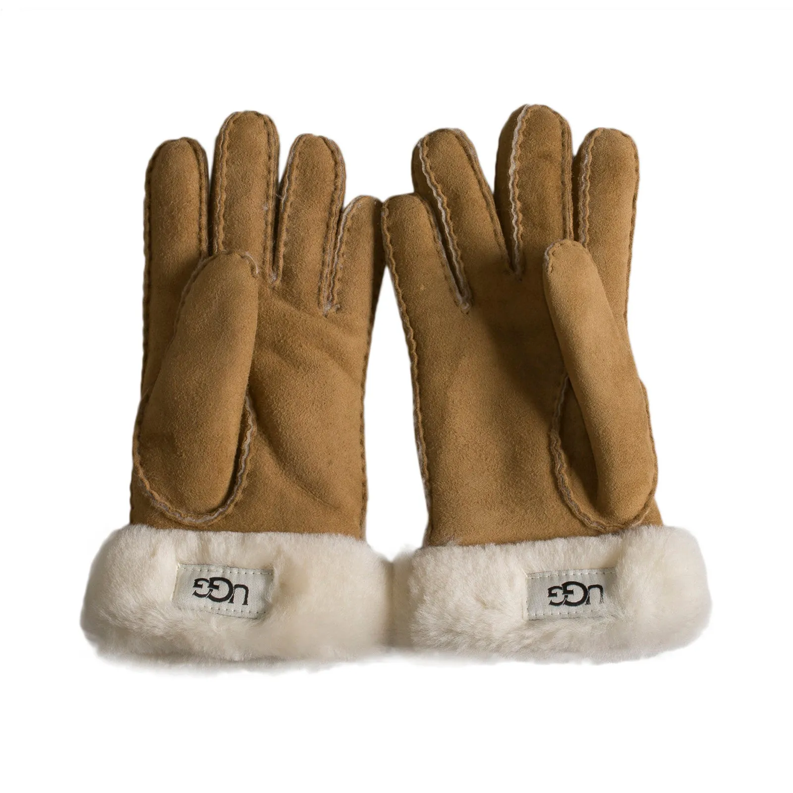 UGG Laced Sheepskin Chestnut Gloves - Women's