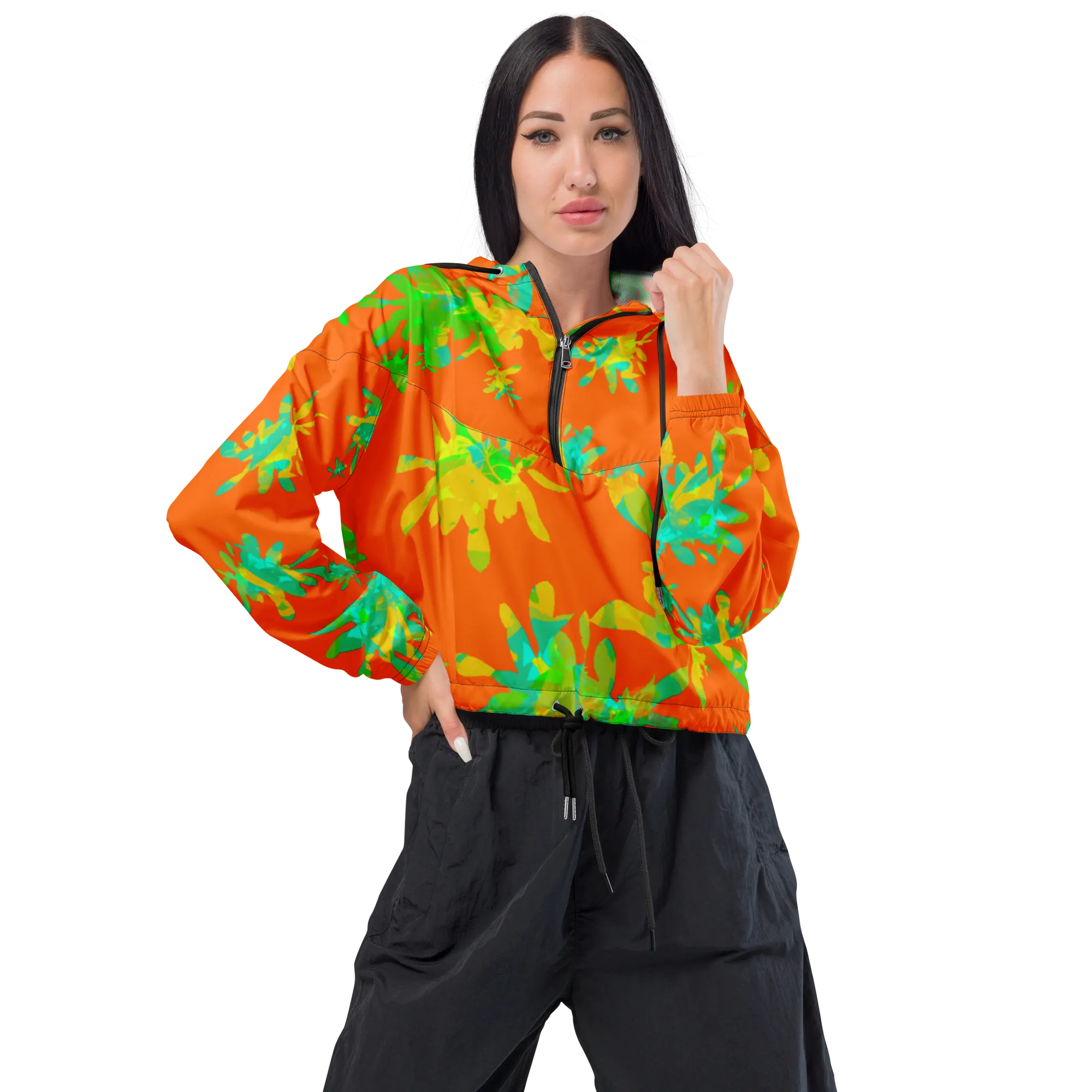 Unke Jungle Island Cropped Windbreaker