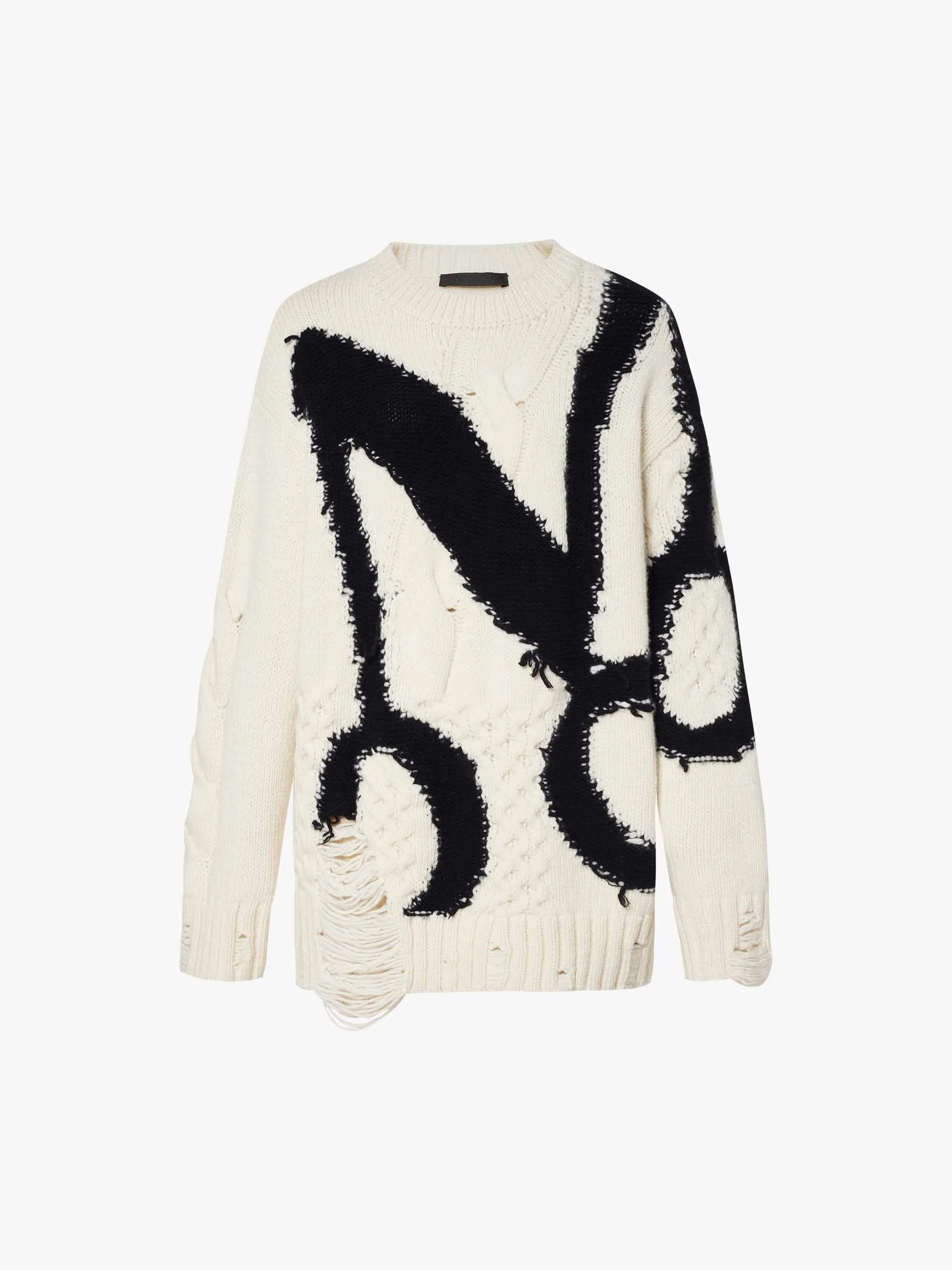 Virgin Wool Distressed Sweater