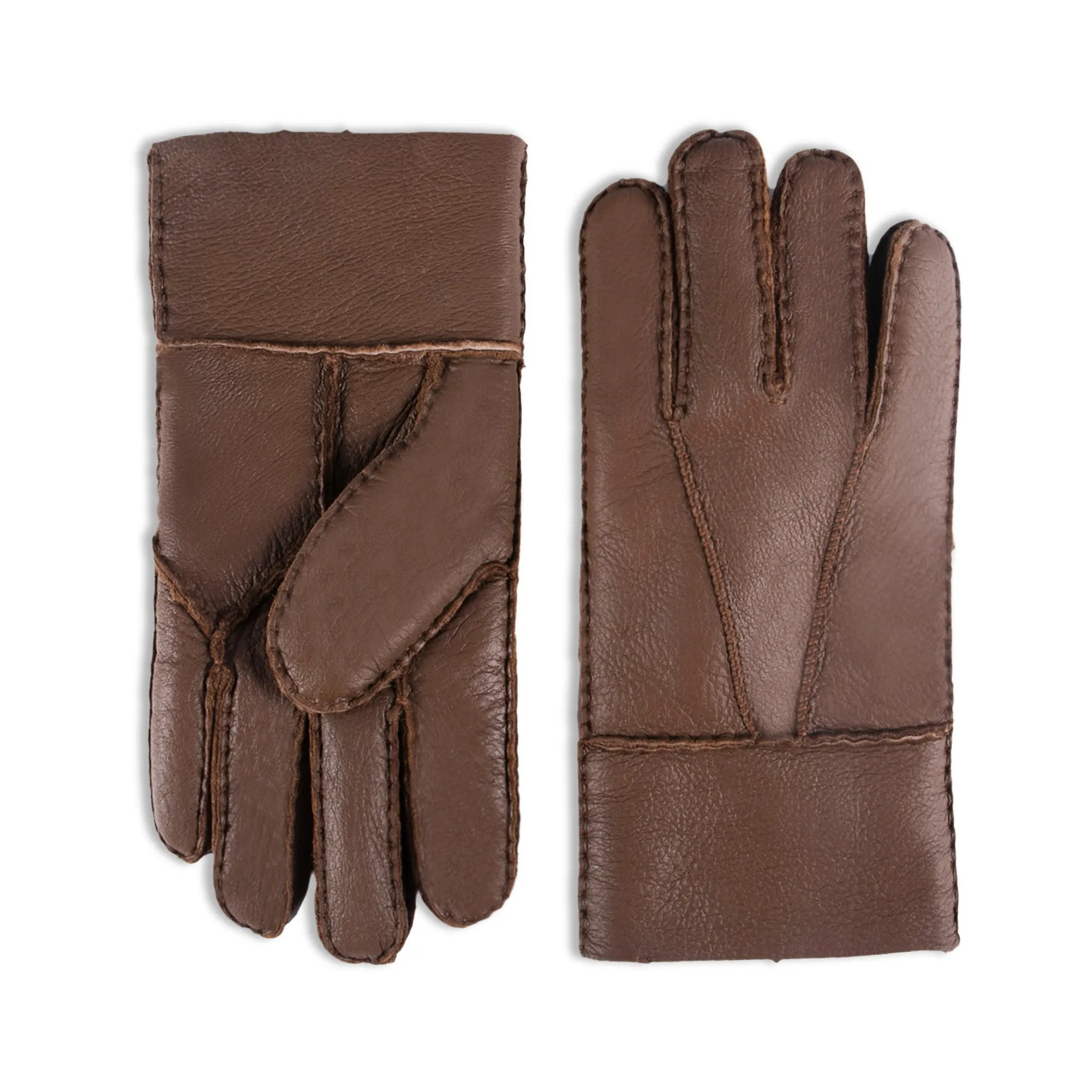 YISEVEN Men's Winter Sheepskin  Shearling Leather Gloves(Mittens)