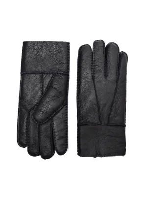 YISEVEN Men's Winter Sheepskin  Shearling Leather Gloves(Mittens)