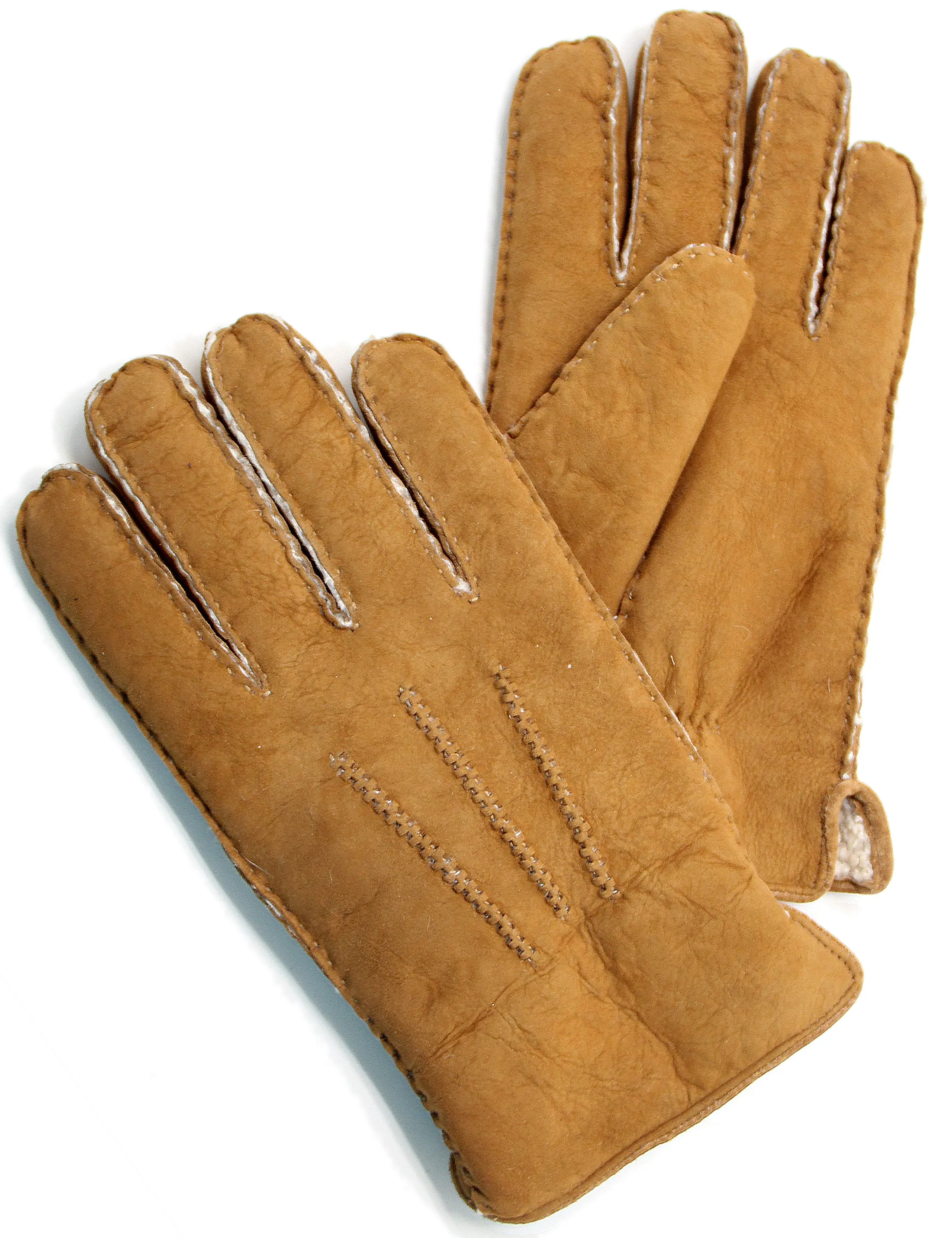 YISEVEN Women's Lambskin Handmade Curly Shearling Gloves