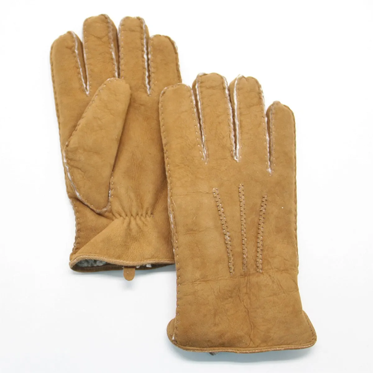 YISEVEN Women's Lambskin Handmade Curly Shearling Gloves